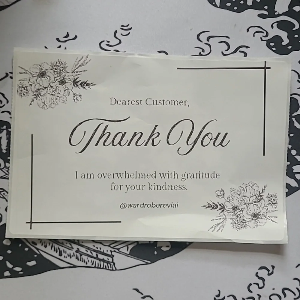 50 Custom 4x6 Floral Thank You Stickers